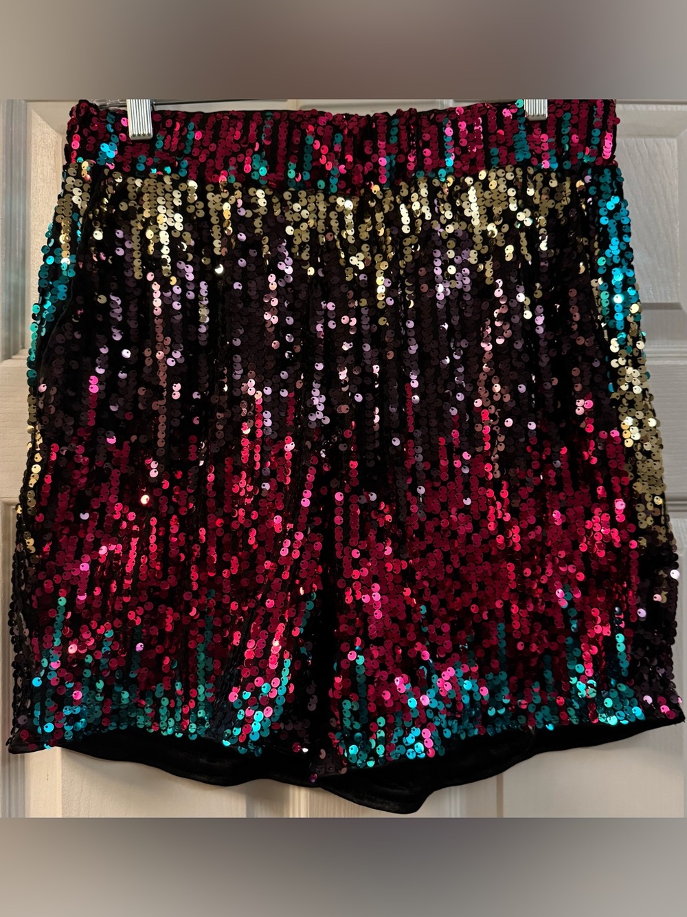 Manfinity Multicolor Sequin Shorts - Fuchsia, Gold, Teal, Black